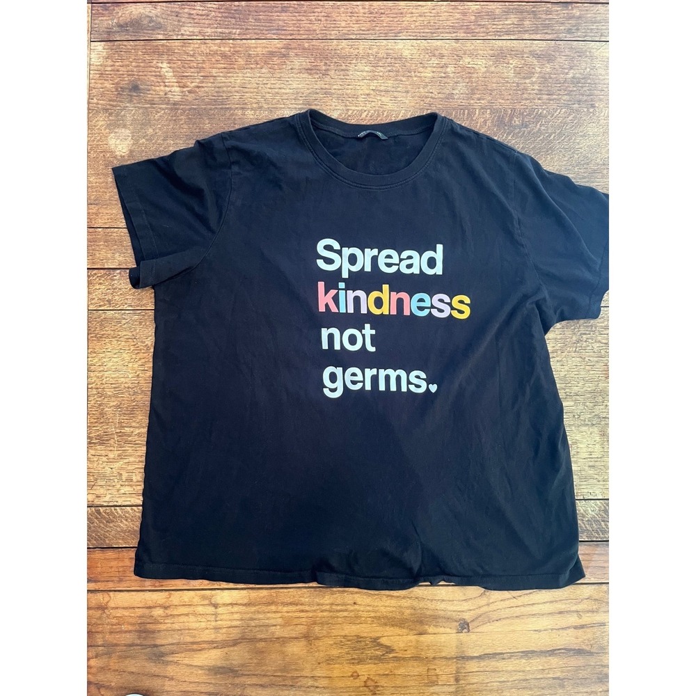 Shein Curve black short sleeve T-Shirt 4X Spread Kindness Not Germs 100% cotton